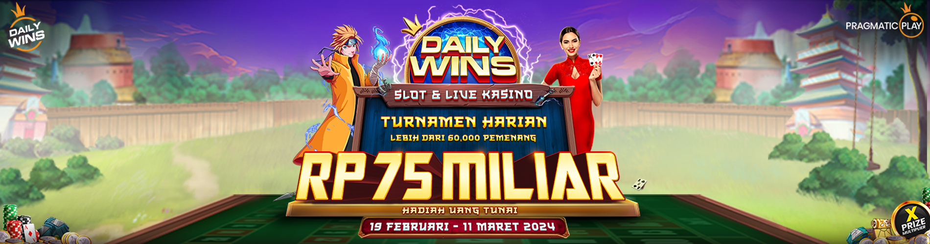 Daily Wins Slot & Live Casino - 19 february 2024 -11 Maret 2024